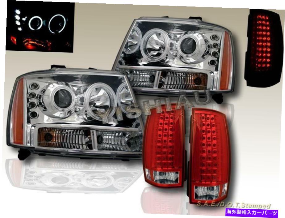 USヘッドライト 07-12 Chevy Tahoe CCFL HaloプロジェクターヘッドライトChrome + LEDテールライトG4 07-12 CHEVY TAHOE CCFL HALO PROJECTOR HEADLIGHTS CHROME + LED TAIL LIGHTS G4【並行輸入品】