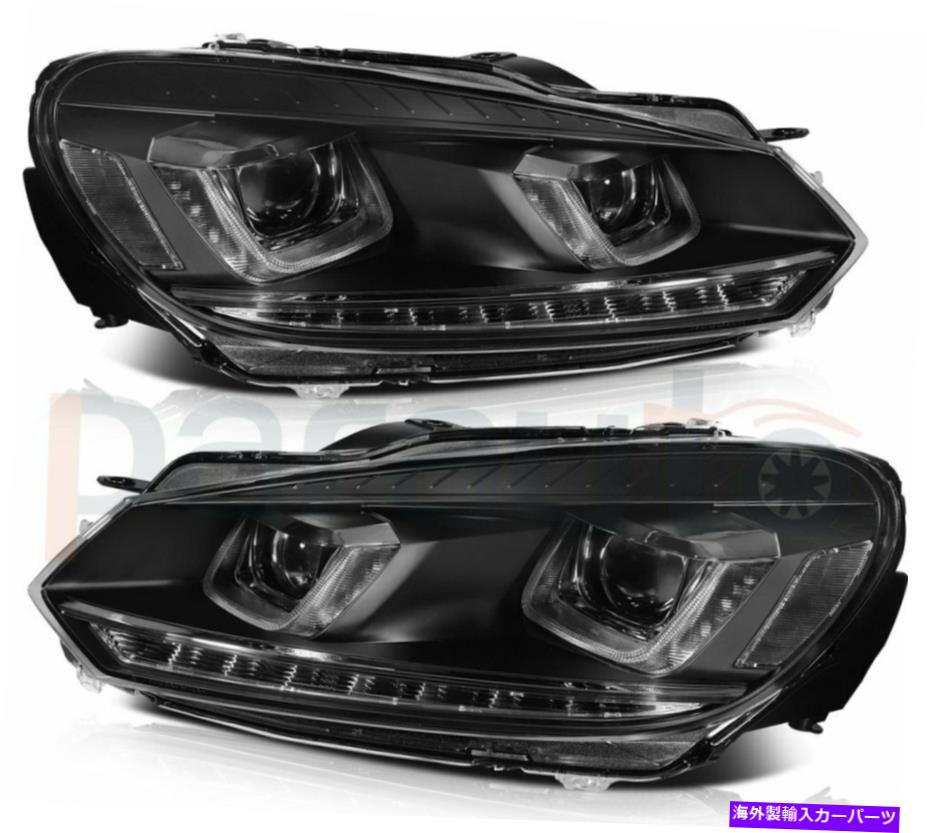 USヘッドライト 2010-2014のためのLED / DRLヘッドライトアセンブリVolkswagen Golf6 MK6 DRLペアヘッドランプ LED/DRL Headlight Assembly For 2010-2014 Volkswagen Golf6 MK6 DRL Pair Headlamps【並行輸入品】