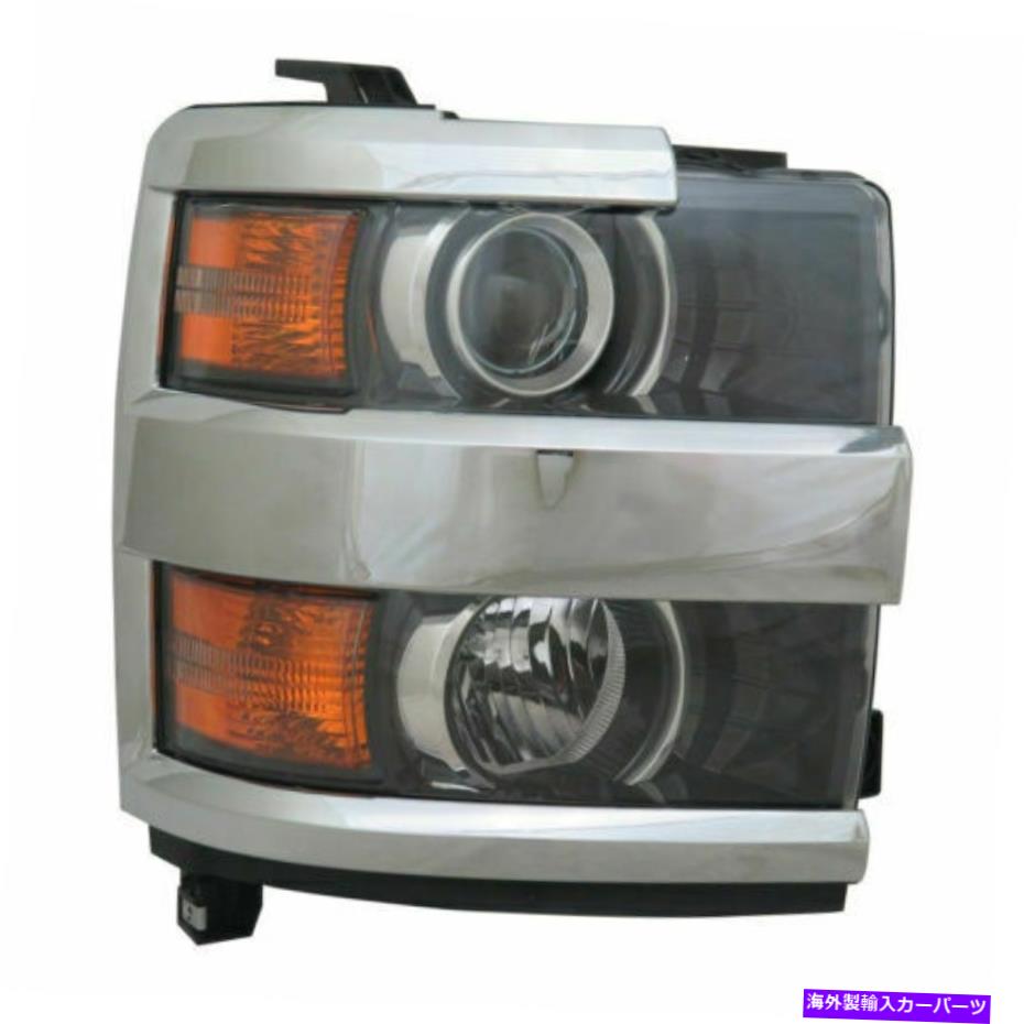 USヘッドライト 旅客側のヘッドランプは2014年2015年のシボレーシルバード2500/3500クロームトリム Passenger Side Headlamp fits 2014 2015 Chevrolet Silverado 2500/3500 Chrome Trim【並行輸入品】|Us Custom Parts Shop USDM