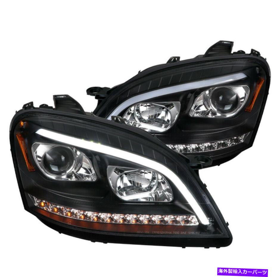 USヘッドライト ベンツML W164光沢のある黒色プロジェクターヘッドライトLED順次ターン信号 For Benz ML W164 Glossy Black Projector Headlights LED Sequential Turn Signal【並行輸入品】