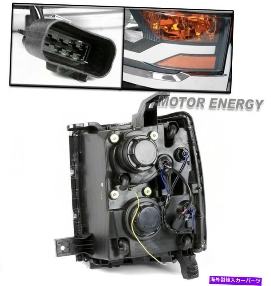 USヘッドライト 14-15 Chevy Silverado 1500 LEDブラックプロジェクターヘッドライトランプW / Blue DRLシグナル 14-15 CHEVY SILVERADO 1500 LED BLACK PROJECTOR HEADLIGHTS LAMP W/BLUE DRL SIGNAL【並行輸入品】