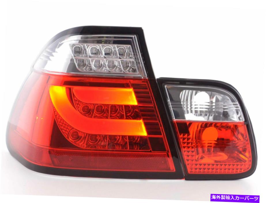 USヘッドライト LEDライトバーテールリアライトBMW E46セダン98-01の赤いクリアカラーに設定 LED LightBar tail rear lights set in red clear color for BMW E46 sedan 98-01【並行輸入品】