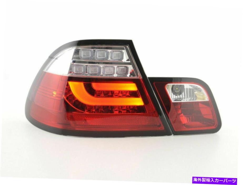 USヘッドライト BMW 3シリーズE46クーペ99-02のための赤いクリア仕上げLEDライトバーテールリアライト Red clear finish LED lightbar tail rear lights FOR BMW 3 series E46 coupe 99-02【並行輸入品】