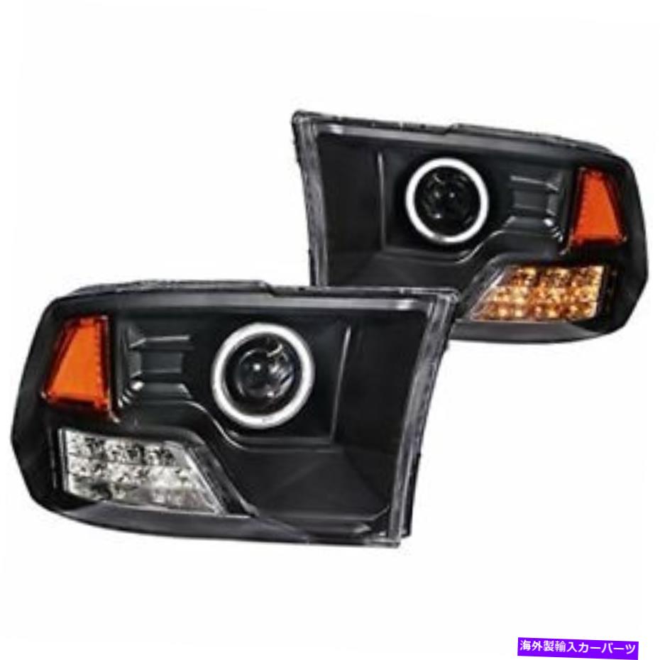 USヘッドライト 2009-2015 Dodge RAM 1500プロジェクターヘッドライトW / Haloブラックのためのアナゾ（111159） ANZO (111159) for 2009-2015 Dodge Ram 1500 Projector Headlights w/ Halo Black【並行輸入品】