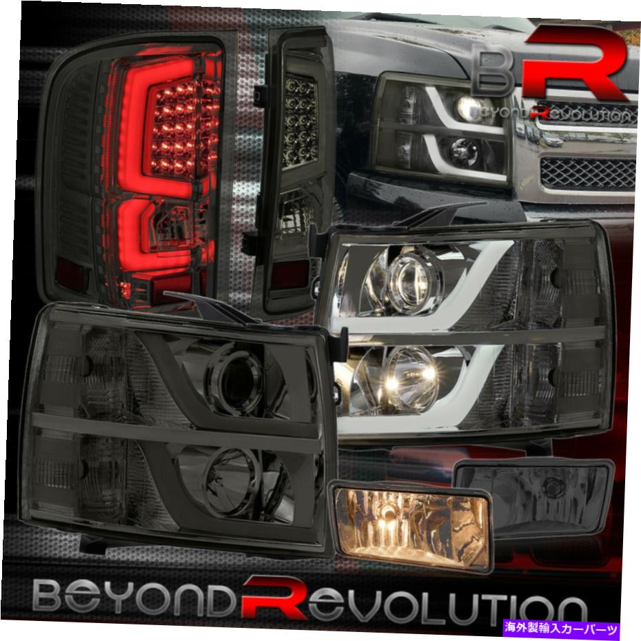 USヘッドライト 2007-2013 Silveradoスモークレンズヘッドライトアセンブリスモークテールライト+霧 For 2007-2013 Silverado Smoke Lens Headlights Assembly Smoked Tail Lights + Fogs【並行輸入品】
