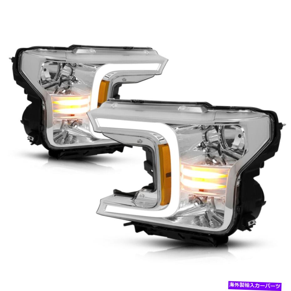 USヘッドライト 18~21 F150 C字型LED DRL +連続信号ヘッドライトクロム/アンバー For 18-21 Ford F150 C-Shape LED DRL+Sequential Signal Headlights Chrome/Amber【並行輸入品】｜Us Custom Parts Shop USDM