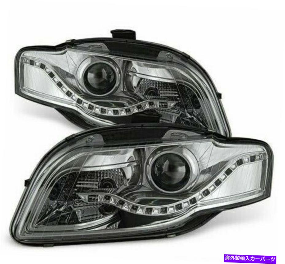 USヘッドライト 2006-2008 Audi A4 S4 B7 SMD LED DRLハロゲン型プロジェクターヘッドライトセット For 2006-2008 Audi A4 S4 B7 SMD LED DRL Halogen Type Projector Headlights set【並行輸入品】