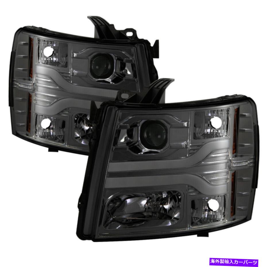 USヘッドライト 07-13 Silverado 1500 07-14 2500 3500 LEDバー管プロジェクターヘッドライト煙 07-13 Silverado 1500 07-14 2500 3500 LED Bar Tube Projector Headlights Smoke【並行輸入品】 77,084円