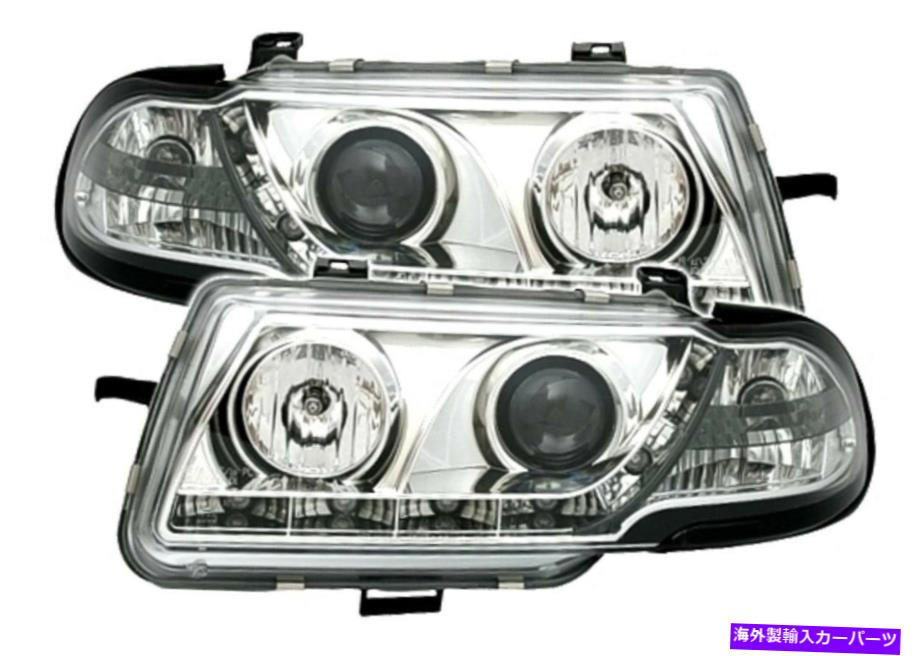 USヘッドライト Opel Astra F 94-98のためのLEDの日光光学系のクロムクリア仕上げヘッドライト Chrome clear finish Headlights with LED Daylight optics for OPEL ASTRA F 94-98【並行輸入品】