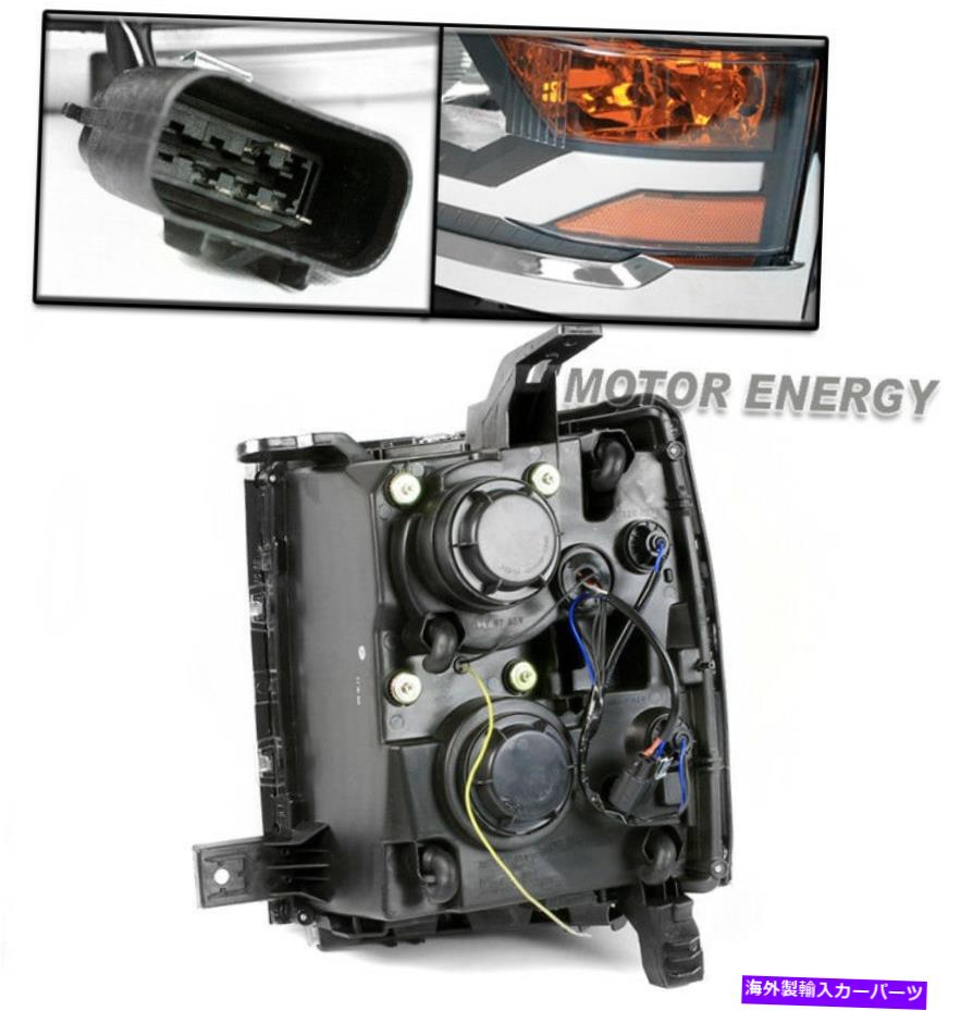 USヘッドライト 14-15 Chevy Silverado 1500 LEDチューブブラックプロジェクターヘッドライトランプW / DRL信号 14-15 CHEVY SILVERADO 1500 LED TUBE BLACK PROJECTOR HEADLIGHTS LAMP W/DRL SIGNAL【並行輸入品】