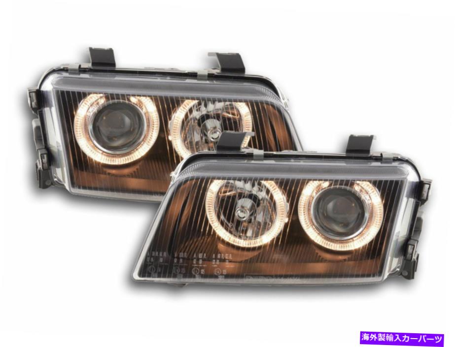 USヘッドライト Audi A4 Typ B5 95-99のための黒クリアーフィニッシュエンジェルアイヘッドライトセット black clear finish angel eyes headlights set FOR Audi A4 Typ B5 95-99【並行輸入品】