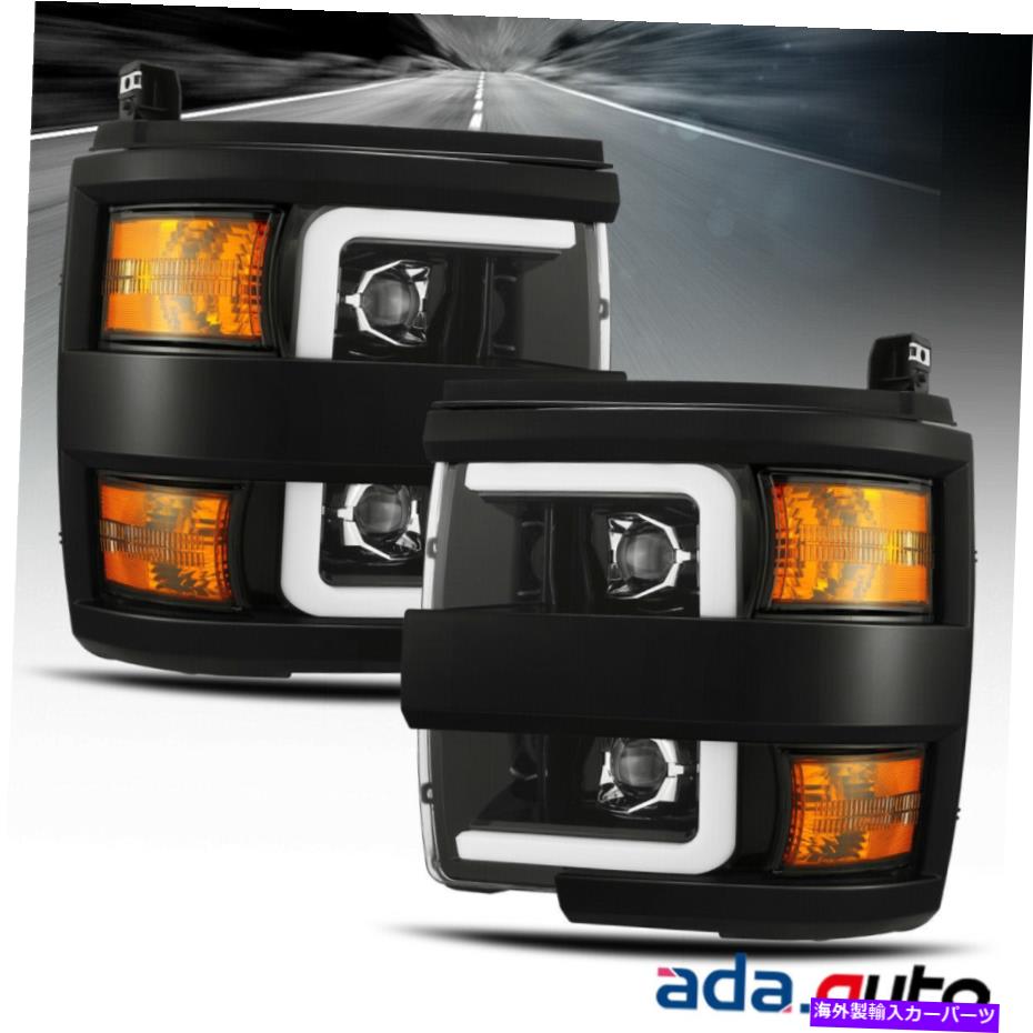 USヘッドライト FIT 15-19 Chevy Silverado 2500/3500ポリッシュブラックDRL LEDプロジェクターヘッドライト Fit 15-19 Chevy Silverado 2500/3500 Polished Black DRL LED Projector Headlights【並行輸入品】｜Us Custom Parts Shop USDM