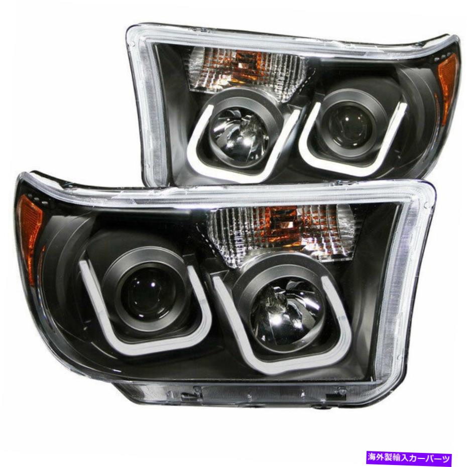 USヘッドライト トヨタツンドラ/ Sequoia 2007-2015用Anzo USAプロジェクターヘッドライトブラックW / U-BAR Anzo USA Projector Headlights Black w/ U-Bar for Toyota Tundra/Sequoia 2007-2015【並行輸入品】