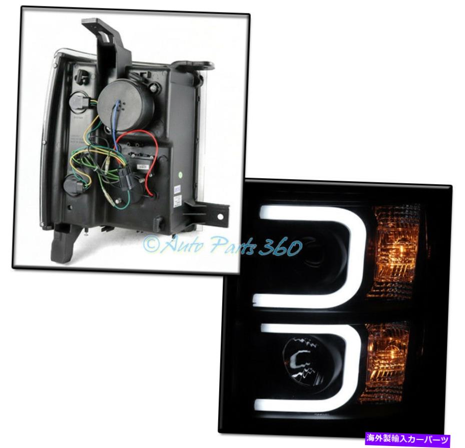 USヘッドライト 14-15のシボレーSilverado 1500 LEDブラックプロジェクターヘッドライトW / 50W 6K HIDキット FOR 14-15 CHEVY SILVERADO 1500 LED BLACK PROJECTOR HEADLIGHTS W/50W 6K HID KIT【並行輸入品】｜Us Custom Parts Shop USDM