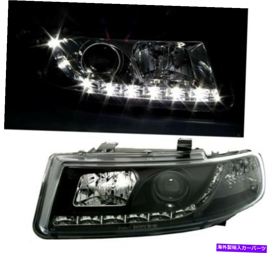 USヘッドライト LED DRLライトが付いているシートレオントレド1Mのための黒クリア仕上げヘッドライト Black clear finish Headlights for SEAT LEON TOLEDO 1M with LED DRL lights【並行輸入品】