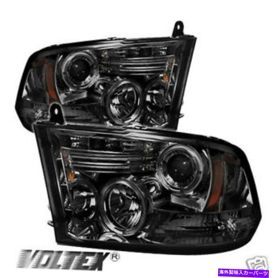 USヘッドライト 2009-2012ドッジRAM 1500 2500 3500 3500 Halo LEDプロジェクターヘッドライトライトバースモーク 2009-2012 DODGE RAM 1500 2500 3500 HALO LED PROJECTOR HEADLIGHTS LIGHTBAR SMOKE【並行輸入品】