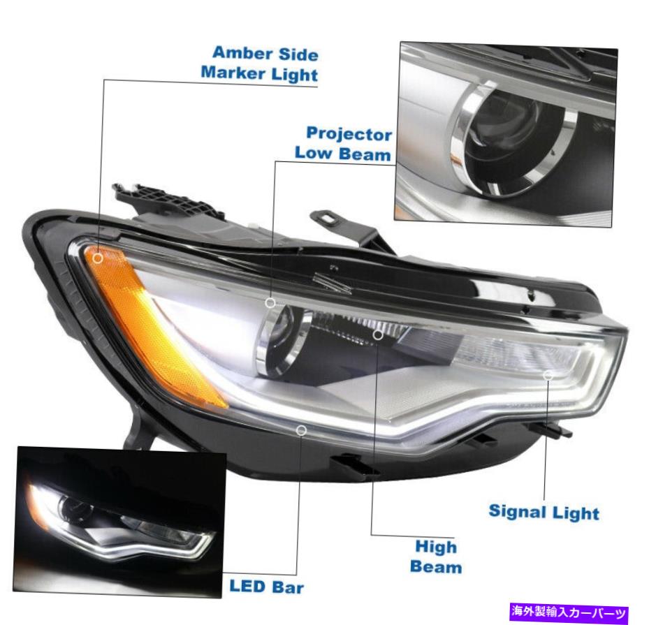 USヘッドライト 2012-2015 Audi A6 S6 HID / Non-AFS LED Chrome Projectorヘッドライト旅客RH For 2012-2015 Audi A6 S6 HID/Non-AFS LED Chrome Projector Headlight Passenger RH【並行輸入品】