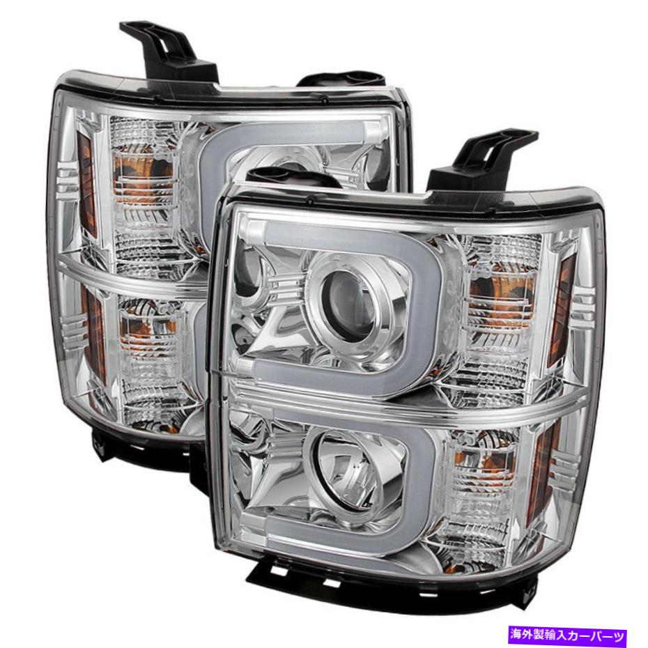 USヘッドライト シボー14-15 Silverado 1500 Chrome LEDネオンチューブバープロジェクターヘッドライトセット Chevy 14-15 Silverado 1500 Chrome LED Neon Tube Bar Projector Headlights Set【並行輸入品】｜Us Custom Parts Shop USDM