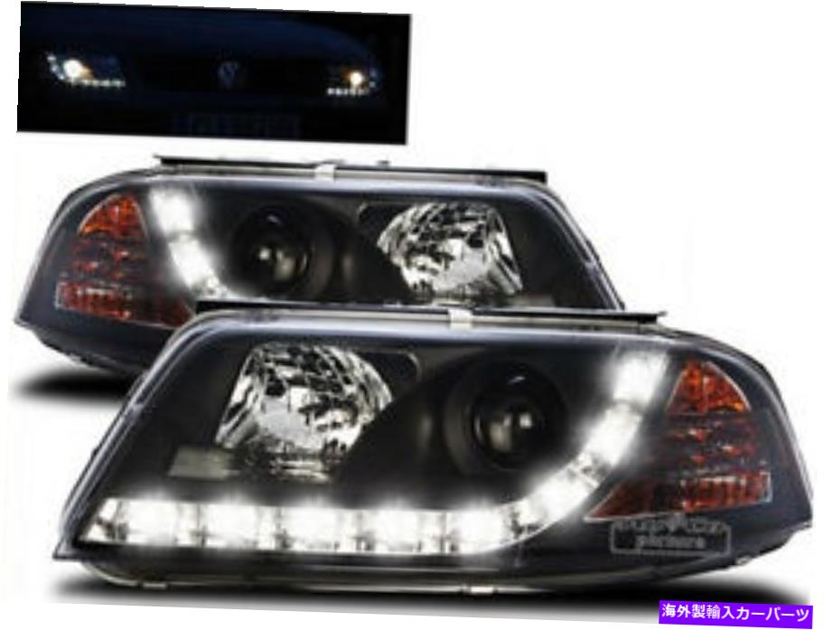 USヘッドライト ヘッドライトLED昼間のランニングライト光学光学光学光学光学光学は3Bg 01-05年 Headlights LED Daytime Running Light Optics Black for VW Passat 3BG 01-05 Year【並行輸入品】