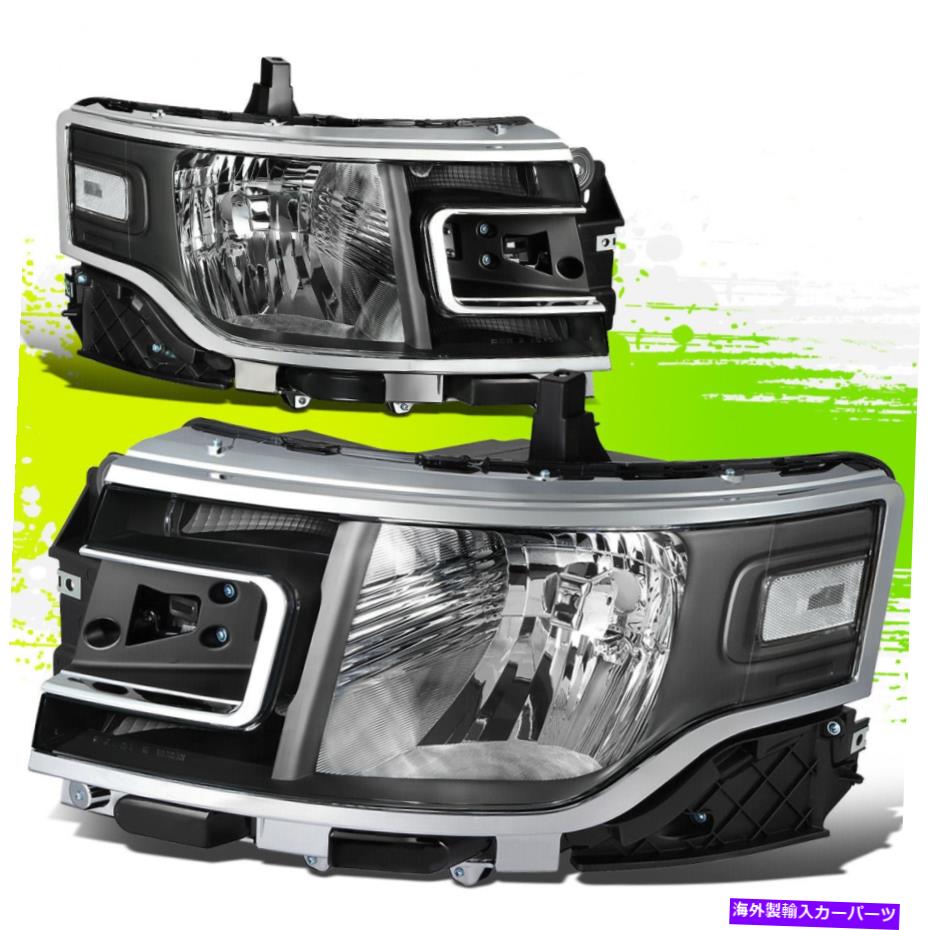 USヘッドライト フォードフレックス13-19黒クリアペアL + Rのファクトリースタイルのハロゲンヘッドライトランプ Factory Style Halogen Headlight Lamps for Ford Flex 13-19 Black Clear Pair L+R【並行輸入品】