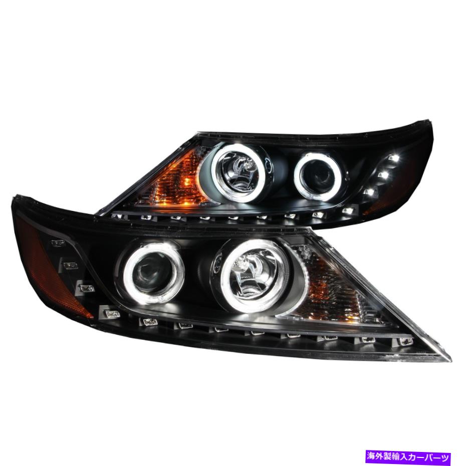 USヘッドライト 2011-2013キアソレントブラック/クリア111248 ANZO CCFL Halo Projector Headlights for 2011-2013 Kia Sorento Black/Clear 111248【並行輸入品】