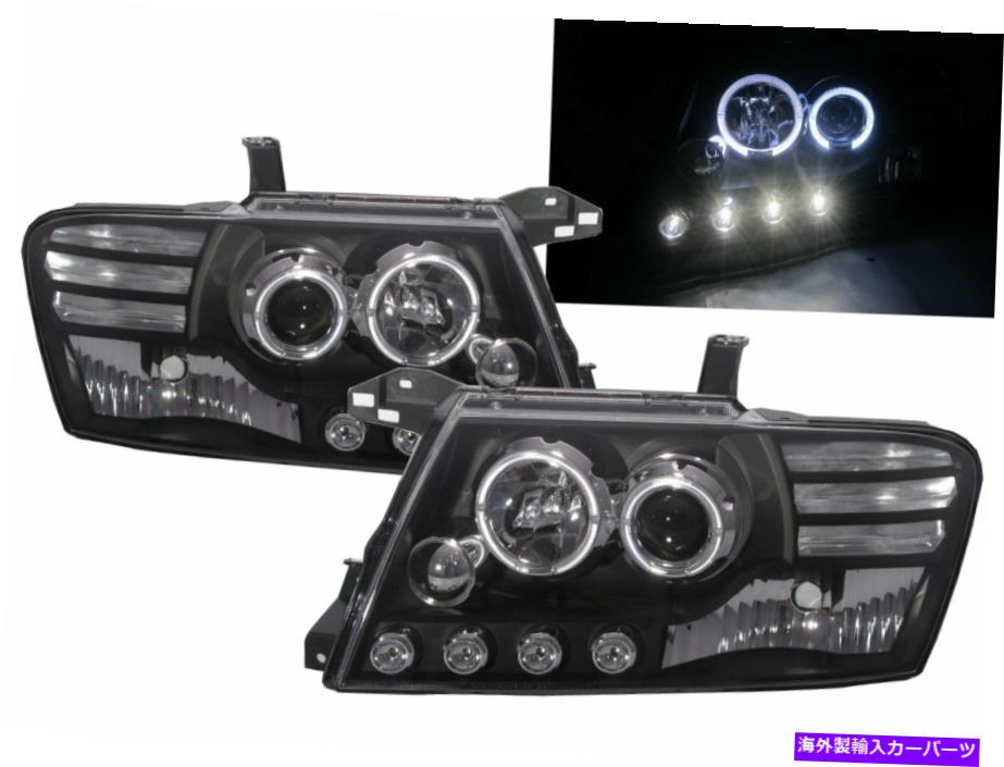 USヘッドライト MONTERO 2000-2006 LED Angel-Eye Projector Headlight Black LHD MONTERO 2000-2006 LED Angel-Eye Projector HEADLIGHT BLACK for MITSUBISHI LHD【並行輸入品】