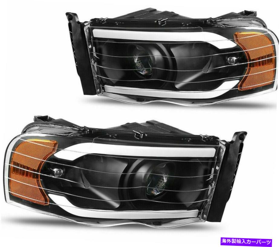 USヘッドライト Dodge RAM 2002-2005 LED DRLヘッドライトヘッドランプ右+左黒プロジェクター For Dodge Ram 2002-2005 LED DRL HeadLights HeadLamps Right+Left Black Projector【並行輸入品】｜Us Custom Parts Shop USDM