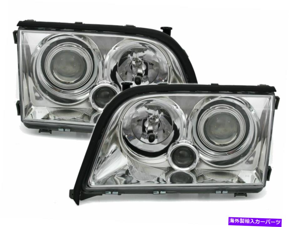 USヘッドライト クリアクロームハロゲンプロジェクターヘッドライトセットメルセデスSクラスW140 91-98 clear chrome halogen projector headlights set for MERCEDES S-CLASS W140 91-98【並行輸入品】