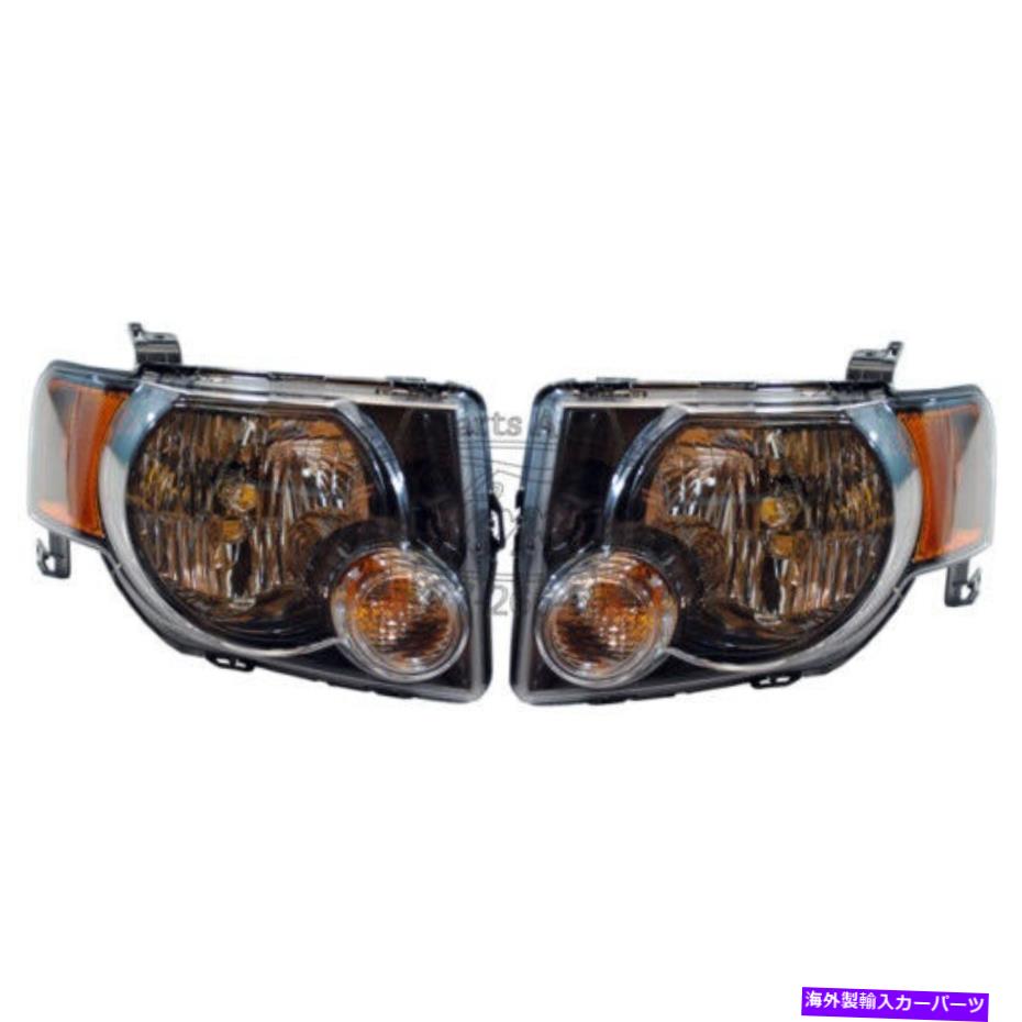 【楽天市場】USヘッドライト OEM NEW 20082011フォードエスケープスポーツブラックヘッドライトセット OEM NEW 2008