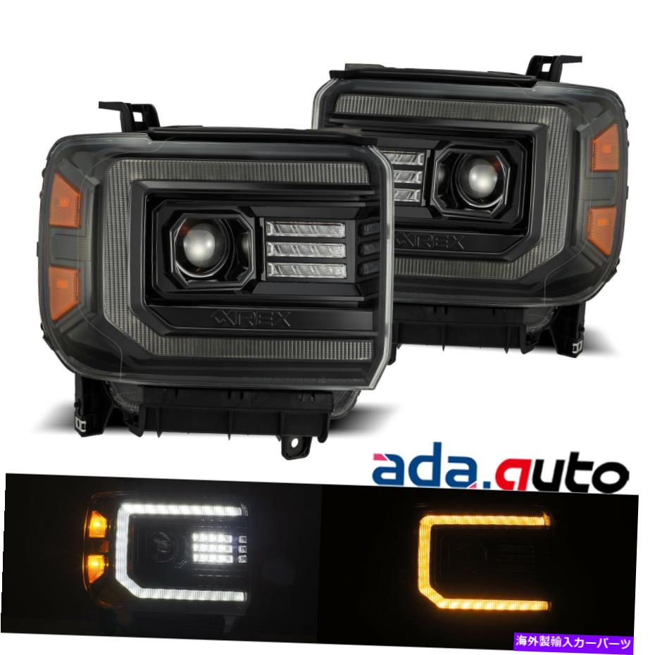 USヘッドライト 14-18 GMC Sierra ProシリーズLEDプロジェクターヘッドライトの交換アルファブラック For 14-18 GMC Sierra PRO-Series LED Projector Headlight Replacement Alpha-Black【並行輸入品】