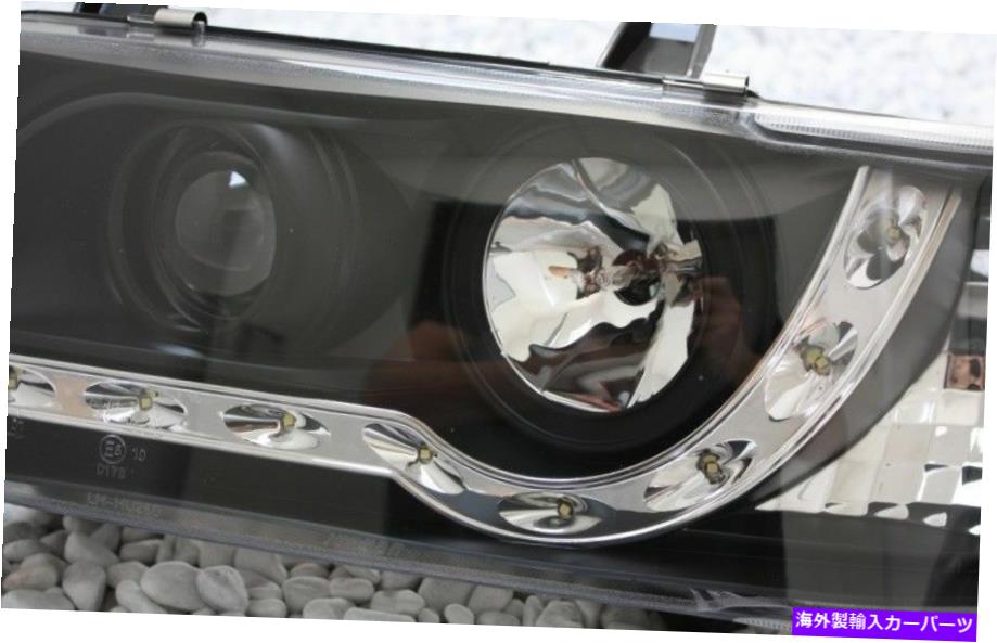 USヘッドライト 昼間のLED DRLがVW T4 90-96のブラックカラー仕上げヘッドライト BLACK color finish headlights with Daytime LED DRL for VW T4 90-96【並行輸入品】