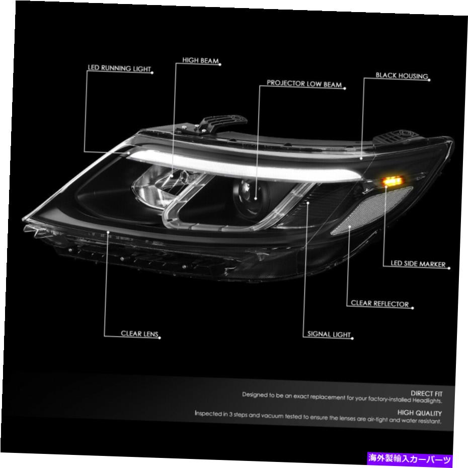 USヘッドライト Sorento Ex / SX 14-15黒クリアペアのための3D LED DRLプロジェクターヘッドライトランプ 3D LED DRL Projector Headlight Lamps for Sorento EX/SX 14-15 Black Clear Pair【並行輸入品】|Us Custom Parts Shop USDM