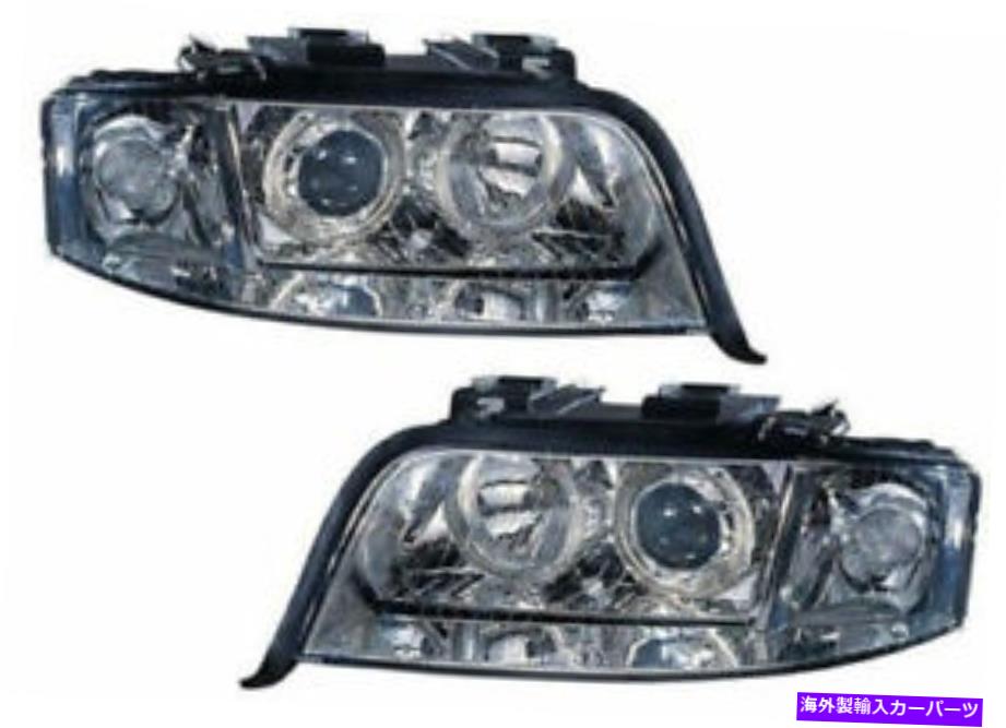 USヘッドライト Audi A6 C5 01-04のためのクロム仕上げの天使の目を持つキセノンのヘッドライト Xenon Headlights with Angel Eyes in Chrome finish for Audi A6 C5 01-04【並行輸入品】