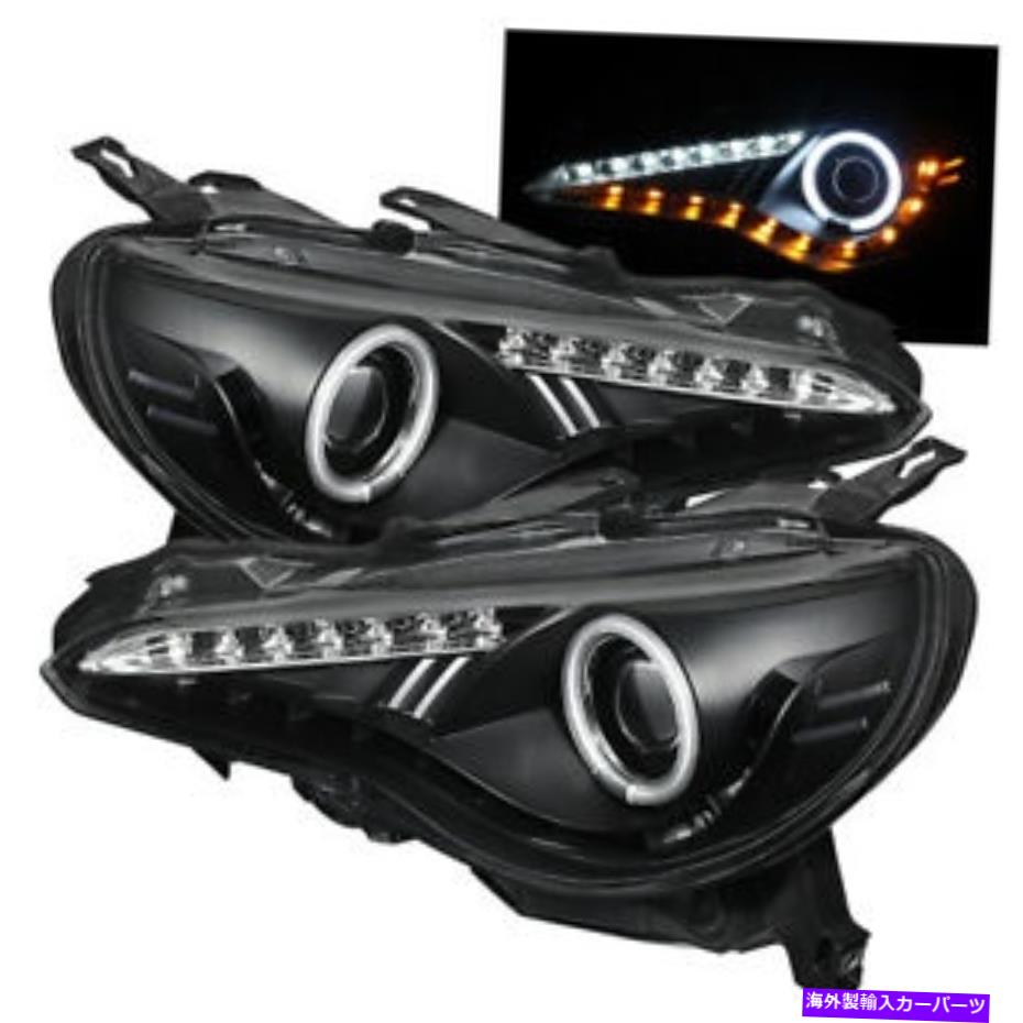 USヘッドライト Subaru 13-20 Brz Black CCFR DRL Halo LEDプロジェクターヘッドライトストリップスタイル Fit Subaru 13-20 BRZ Black CCFL DRL Halo LED Projector Headlights Strip Style【並行輸入品】