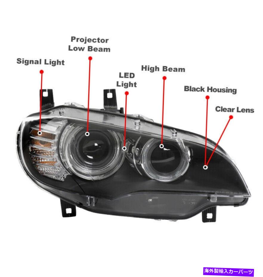USヘッドライト 11-14 BMW X 6 E71 HID / AFSプロジェクターヘッドライトヘッドランプブラック旅客 For 11-14 BMW X6 E71 HID/AFS Projector Headlight Headlamp Black Passenger Right【並行輸入品】
