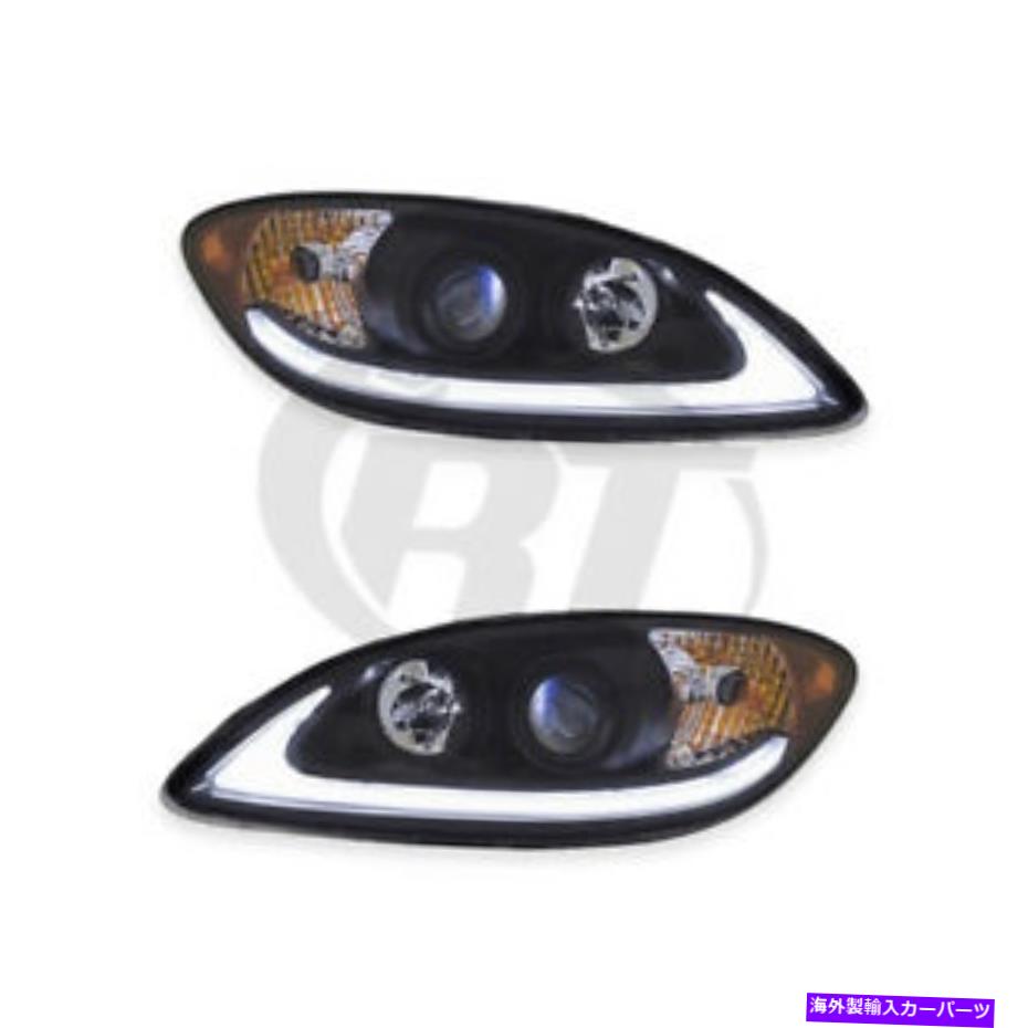USヘッドライト 08-16国際的なプロスタル（黒）W / LEDバー左右ペアセットのためのヘッドライト Headlights for 08-16 International Prostar (Black) w/LED Bar Left Right Pair Set【並行輸入品】 82,647円