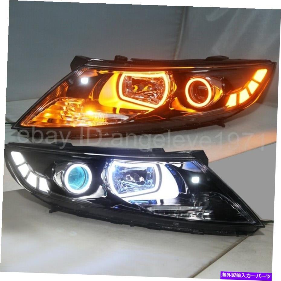 USヘッドライト Kia Optima K5 LED Angel Eyes Led Headlights 2011-2013年手作りバージョン For KIA Optima K5 LED Angel Eyes LED Headlights 2011-2013 year hand made version【並行輸入品】
