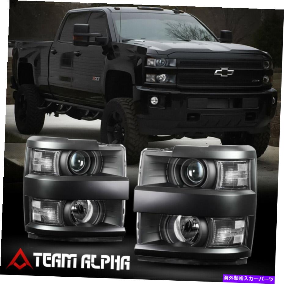 USヘッドライト フィット2015-2019 Silverado 3500HD [ブラック/クリア]クリスタルコーナープロジェクターヘッドライト Fits 2015-2019 Silverado 3500HD [Black/Clear] Crystal Corner Projector Headlight【並行輸入品】｜Us Custom Parts Shop USDM
