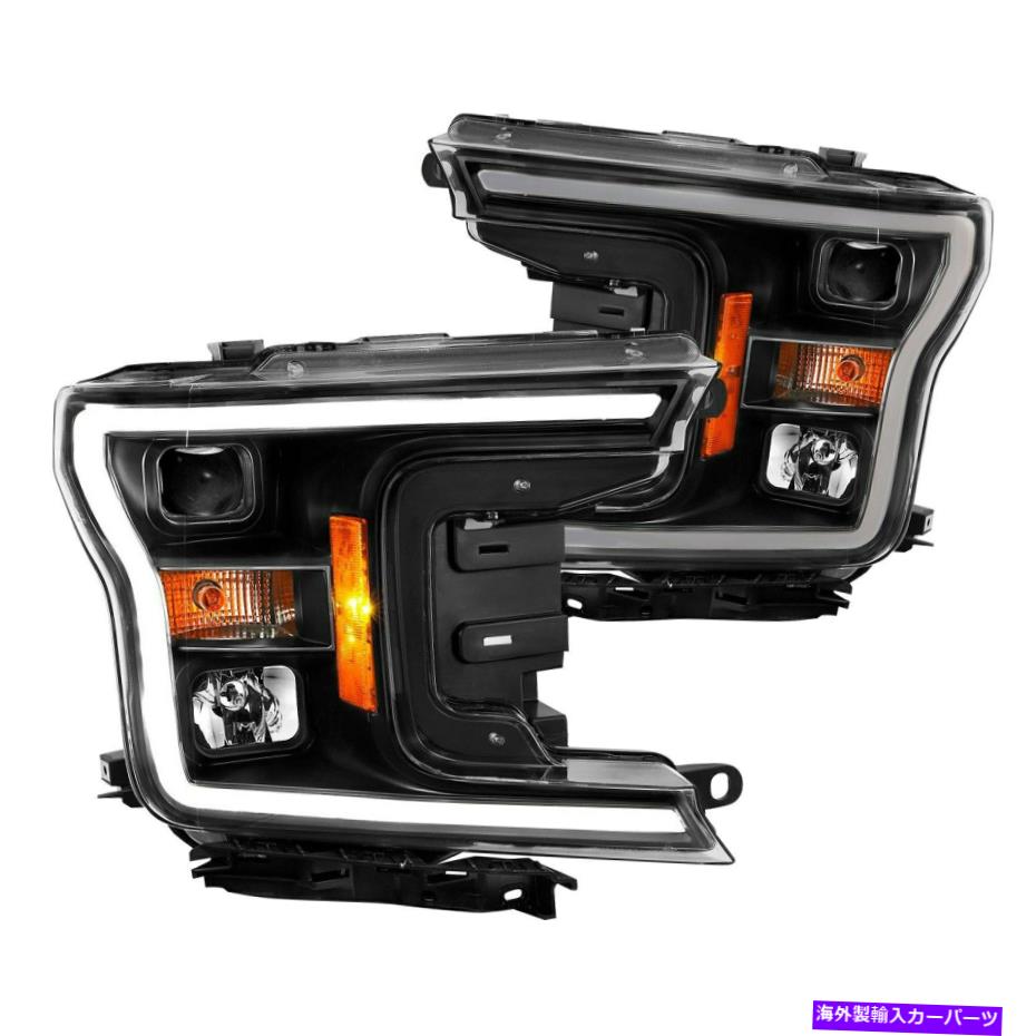 USヘッドライト FORD F-150 2018-2019アナゾブラックLED U-BARプロジェクターヘッドライト For Ford F-150 2018-2019 Anzo Black LED U-Bar Projector Headlights【並行輸入品】