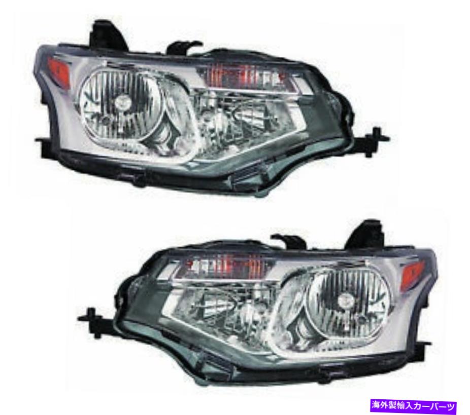 USヘッドライト 2015年2015年の三菱アウトランダーヘッドライトペアセット For 2014 2015 Mitsubishi Outlander Headlights Pair Set【並行輸入品】