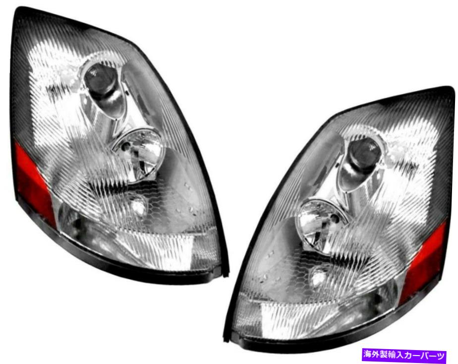 USヘッドライト Volvo VNL 2004-15ヘッドライトクロームペア（乗客と運転席側） Volvo VNL 2004-15 Headlight Chrome Pair (Passenger and Driver Side)【並行輸入品】
