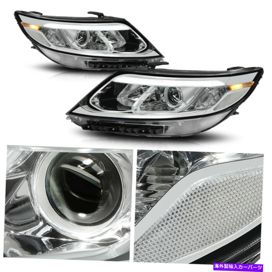 USヘッドライト （3D LED DRLライトバー）クロム/クリアプロジェクターヘッドライト14~15 Sorento EX / SX (3D LED DRL LIGHT BAR) Chrome/Clear Projector Headlights for 14-15 Sorento EX/SX【並行輸入品】