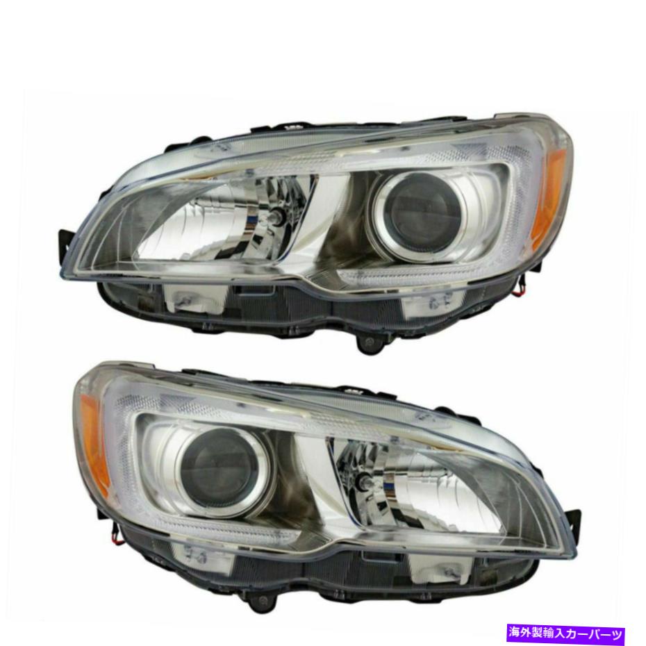 USヘッドライト ヘッドライトランプハロゲンクロムドライバー旅客ペアセット2015-2020スバル Headlight Lamp Halogen Chrome Driver Passenger Pair Set Fits 2015-2020 Subaru【並行輸入品】