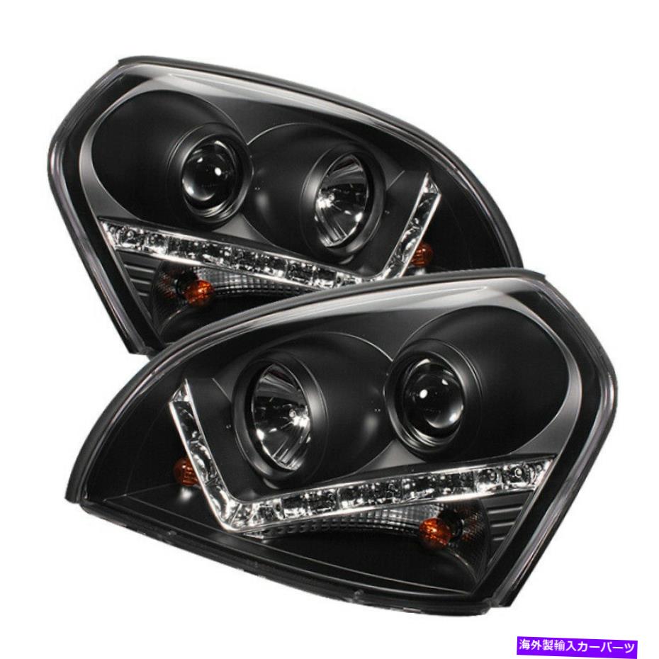 USヘッドライト Hyundai Tucson 04-09 Projector Headlights DRLブラックHigh H1 Low H1 PRのスパイダー Spyder for Hyundai Tucson 04-09 Projector Headlights DRL Black High H1 Low H1 PR【並行輸入品】
