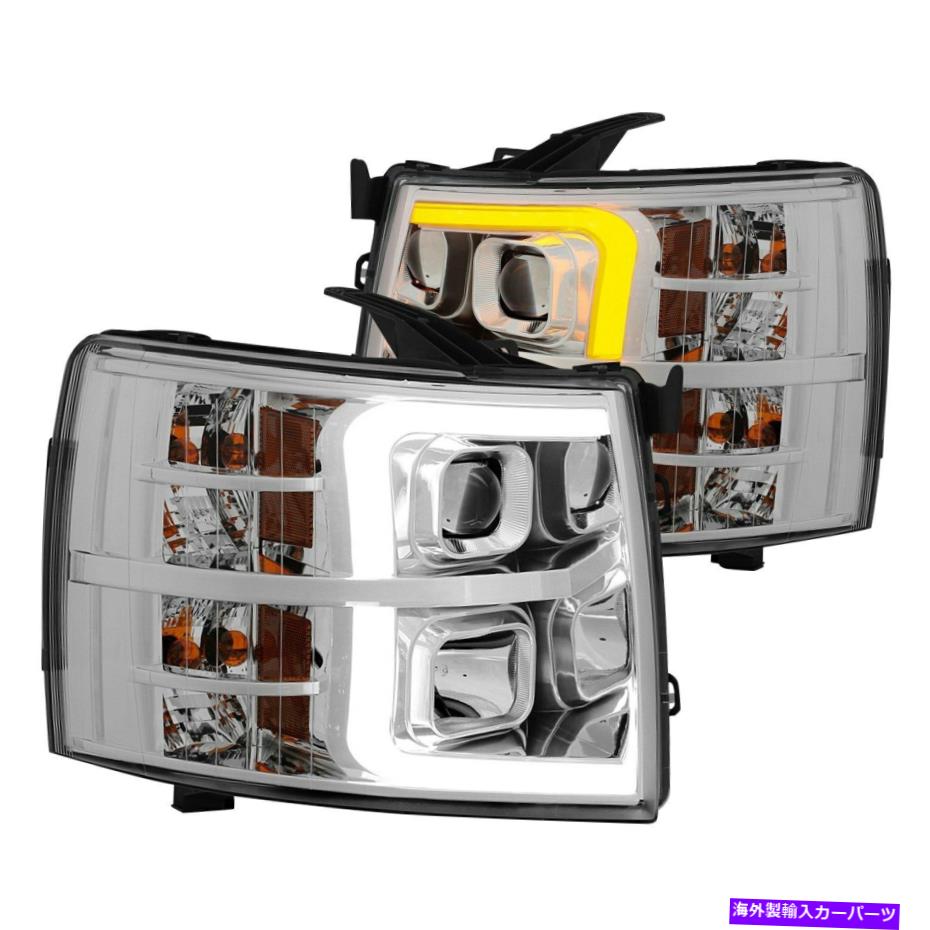 USヘッドライト Chevy Silverado 2500 HD 07-14ヘッドライトクロームスイッチバックLED U-BAR For Chevy Silverado 2500 HD 07-14 Headlights Chrome Switchback LED U-Bar【並行輸入品】｜Us Custom Parts Shop USDM