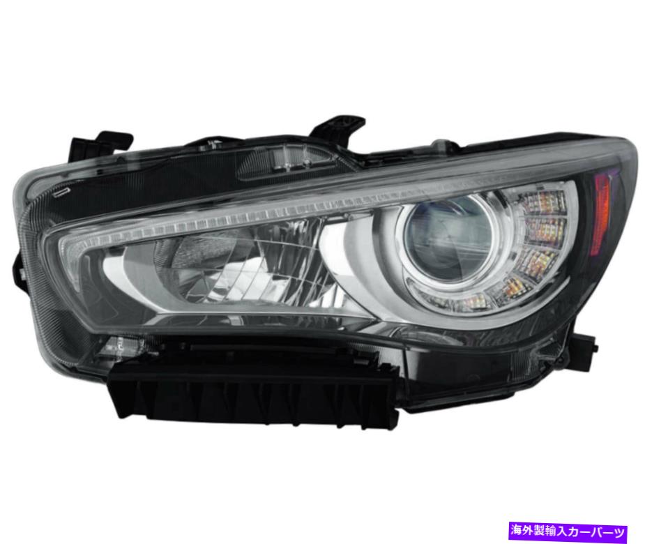 USヘッドライト 新しいヘッドライトアセンブリ（W / O AFS）左の運転手側14 15 16 Infiniti Q50 New Headlight Assembly (w/o AFS) Left Driver Side for 14 15 16 Infiniti Q50【並行輸入品】