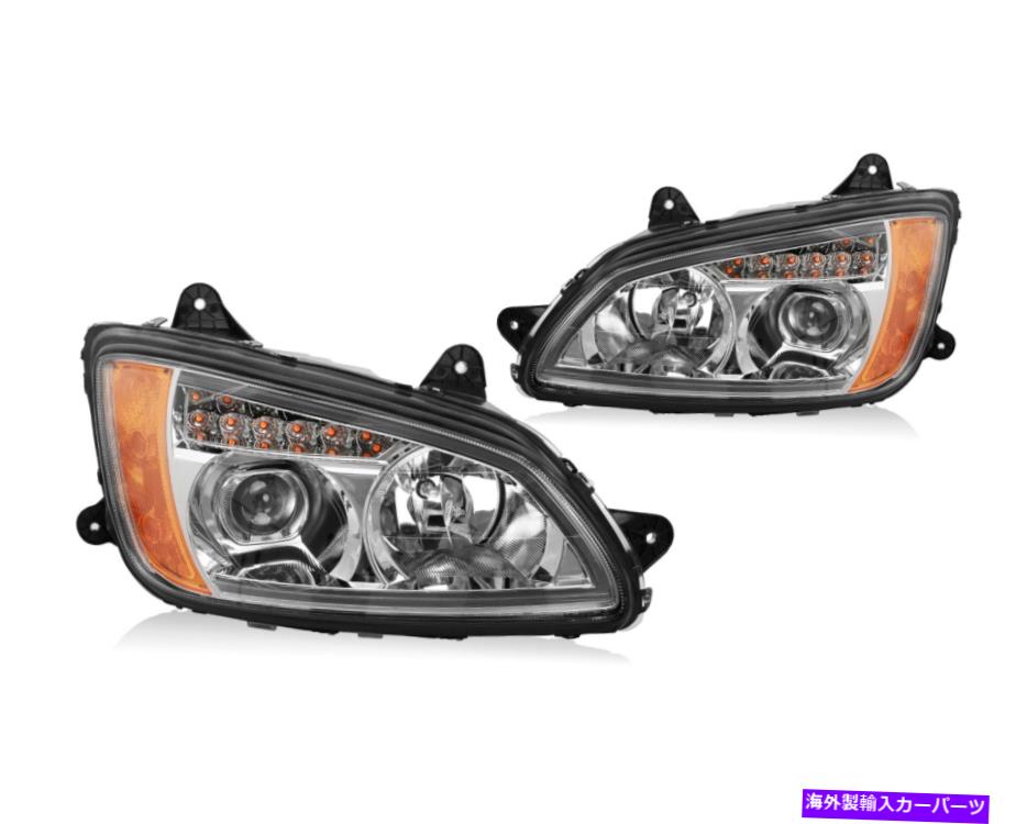 USヘッドライト 08 Kenworth T-660のためのイーグルアイヘッドライトヘッドランプペアクロムW / LEDライトバー Eagle Eye HeadLight Head Lamp Pair Chrome w/ LED Light Bar For 08 Kenworth T-660【並行輸入品】｜Us Custom Parts Shop USDM
