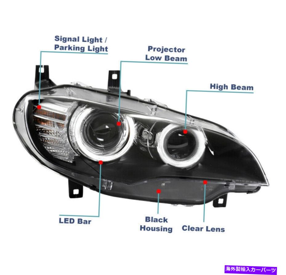 USヘッドライト 2011-2014 BMW X 6 E71 HID Xenon W / AFSプロジェクターヘッドライトブラック旅客RH For 2011-2014 BMW X6 E71 HID Xenon w/AFS Projector Headlight Black Passenger RH【並行輸入品】