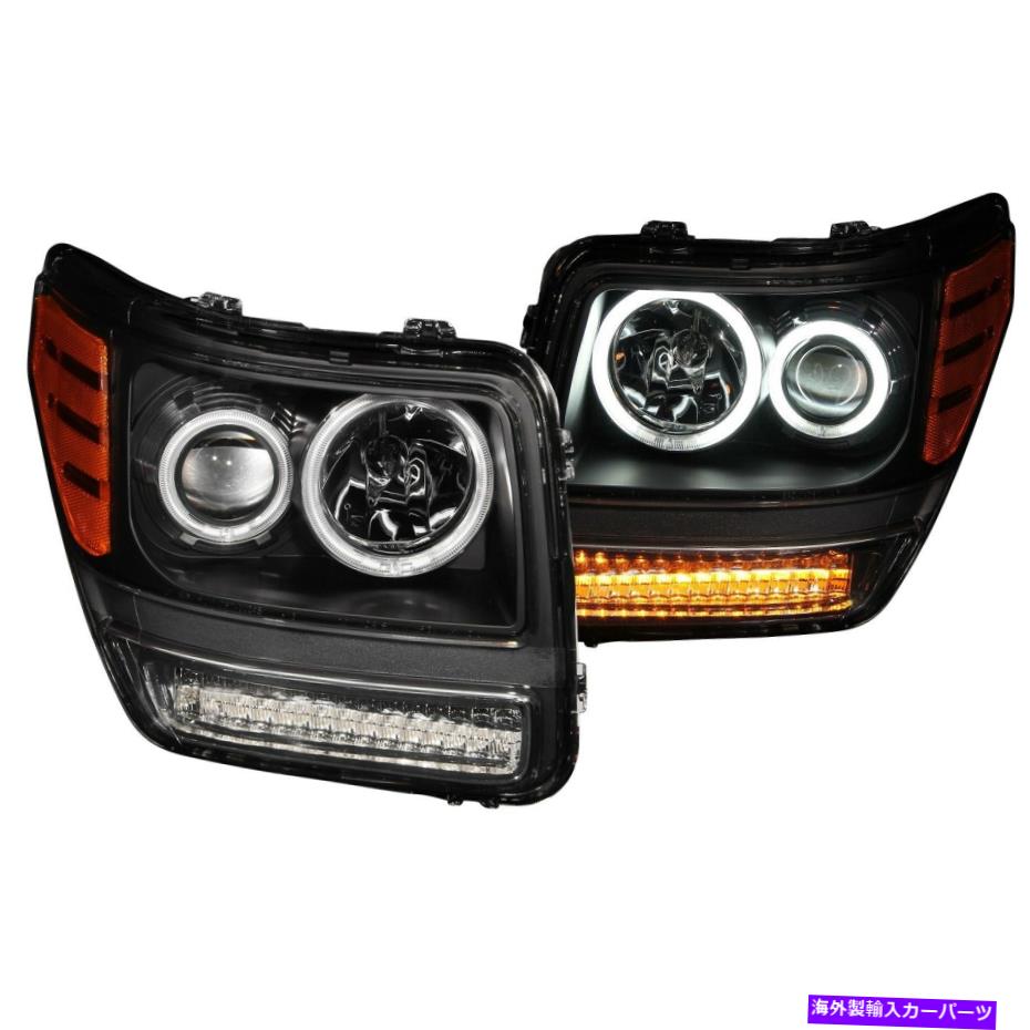 USヘッドライト Anzo USA 111145プロジェクターヘッドライトセットW / Haloフィット07-11ニトロ Anzo USA 111145 Projector Headlight Set w/Halo Fits 07-11 Nitro【並行輸入品】