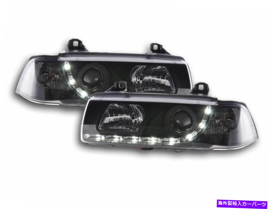 USヘッドライト BMW E36クーペ・カブリオ90-99 RHD車のための黒いLED DRLの昼間のライトヘッドライト Black LED DRL daytime light Headlights FOR BMW E36 coupe cabrio 90-99 RHD CARS【並行輸入品】